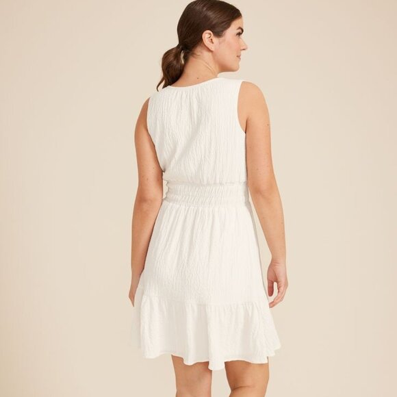 Maurice's Bare Notch Neck Skater Dress Ivory Size XL - Picture 2 of 9